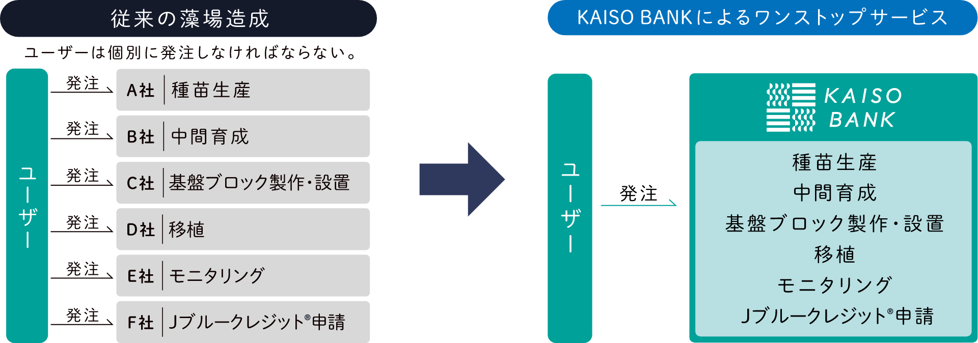 KAISO BANKによるワンストップサービスのイメージ図